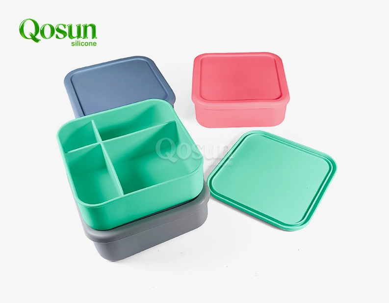 Four-Compartment Silicone Lunch Box